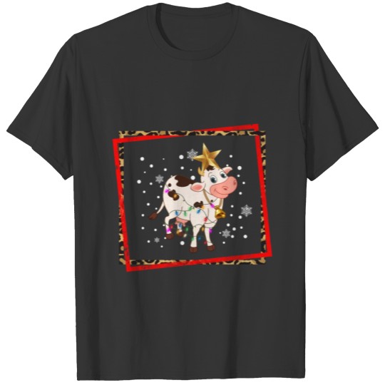 Happy Holidays T Shirts, Cute Cow Christmas T Shirts,