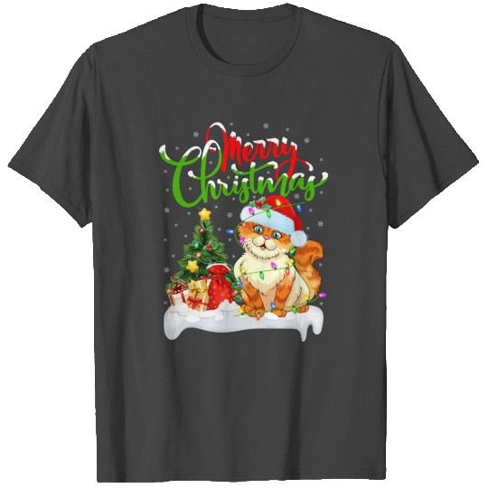 Funny Cat Animal Lover Xmas Lighting Cat Christmas T Shirts