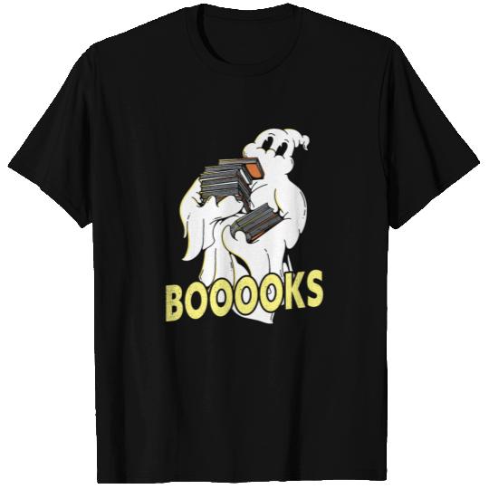 Boooks Halloween Ghost Books Librarian Reader T Shirts