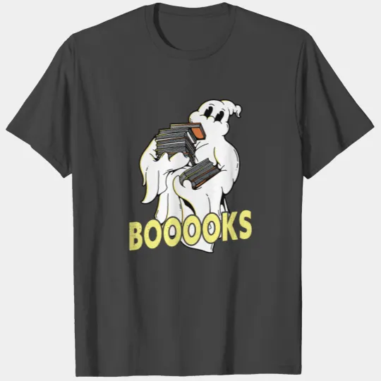 Boooks Halloween Ghost Books Librarian Reader T Shirts