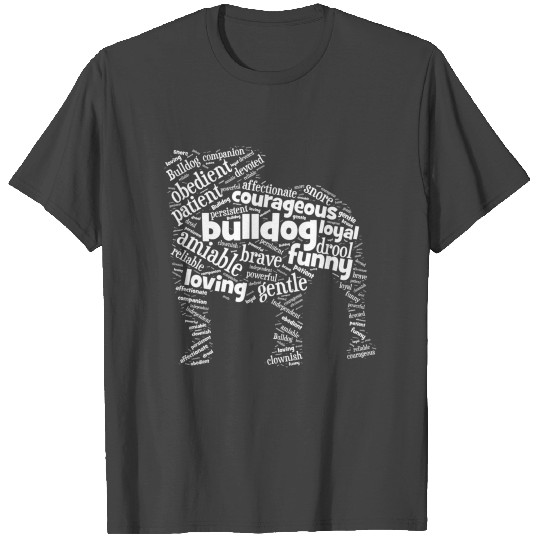 I Love My English Bulldog Dog Lovers Word Cloud T Shirts