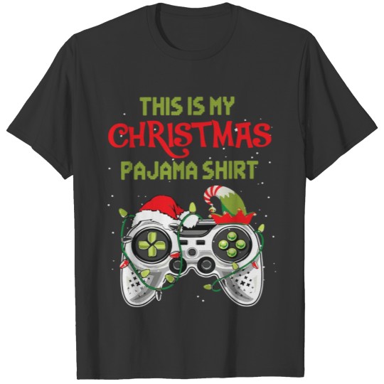 This Is My Christmas Pajama Santa Hat Video Game T-shirt