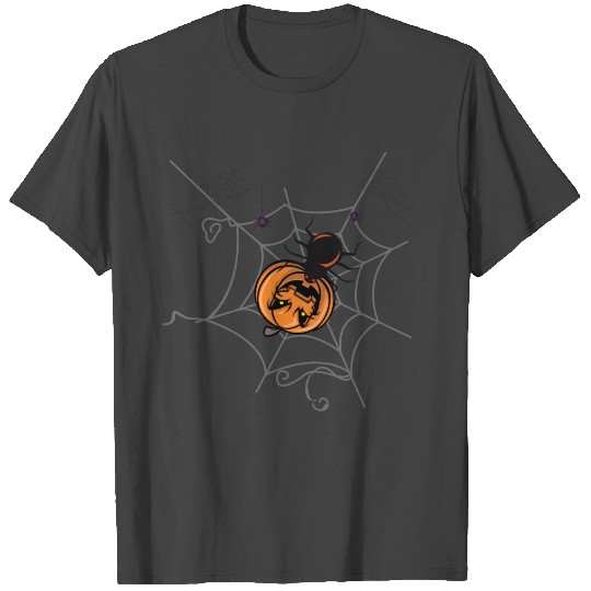 Halloween web pumpkins spider T Shirts