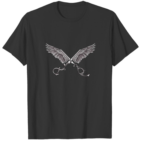 Hair Stylist Scissors Wings Tattoo Hairdresser T-shirt