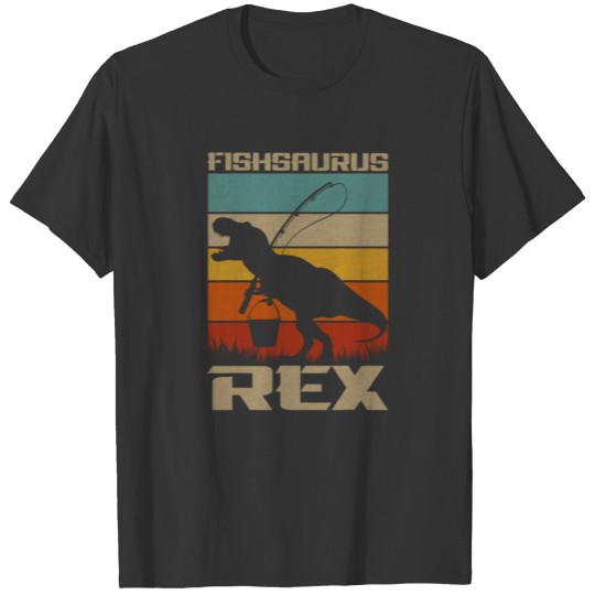 Fishsaurus Funny Bass Fishing T-rex Dinosaur T Shirts