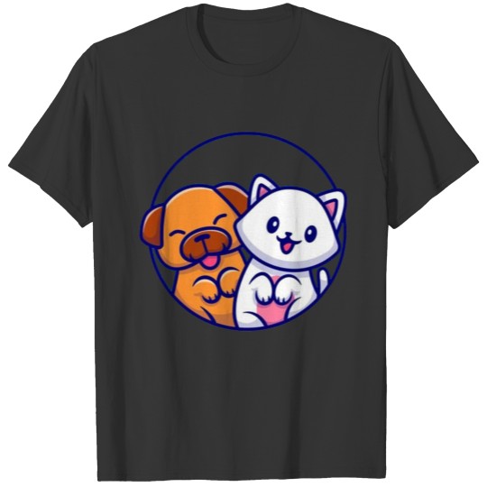 Cute dog and funny cat T Shirts
