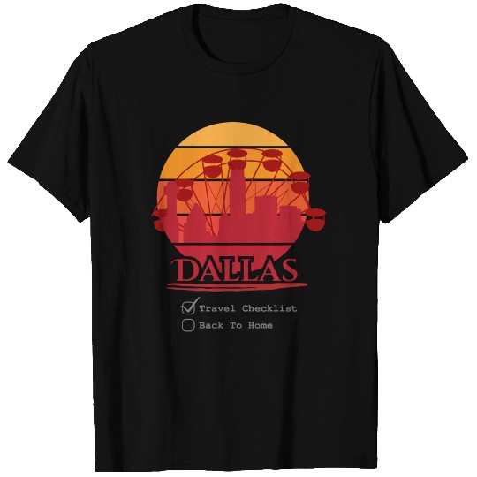 Dallas City text with circle shape graphic T Shirts