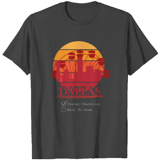 Dallas City text with circle shape graphic T Shirts