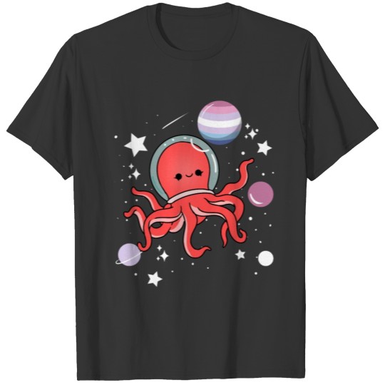 Octopus Astronaut Bigender Pride T-shirt