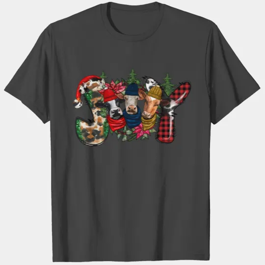 Joy Christmas Cows T Shirts