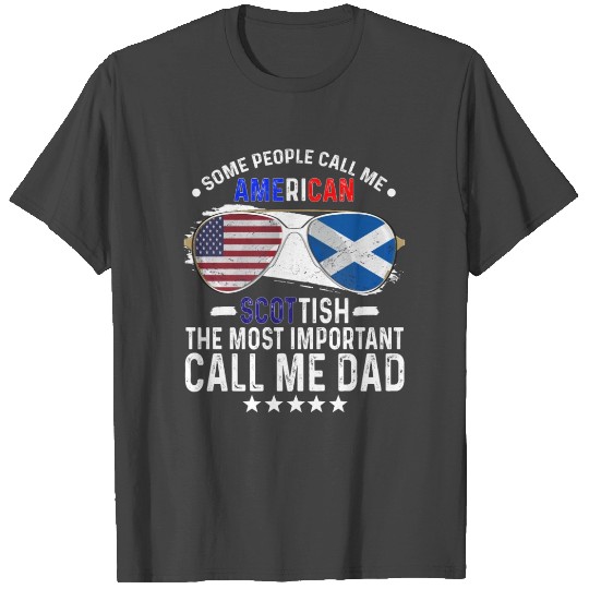 Scottish American Dad Fathers Day Papa ScotlandSco T Shirts