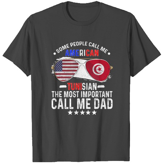 Tunisian American Dad Fathers Day Papa Tunisia T Shirts