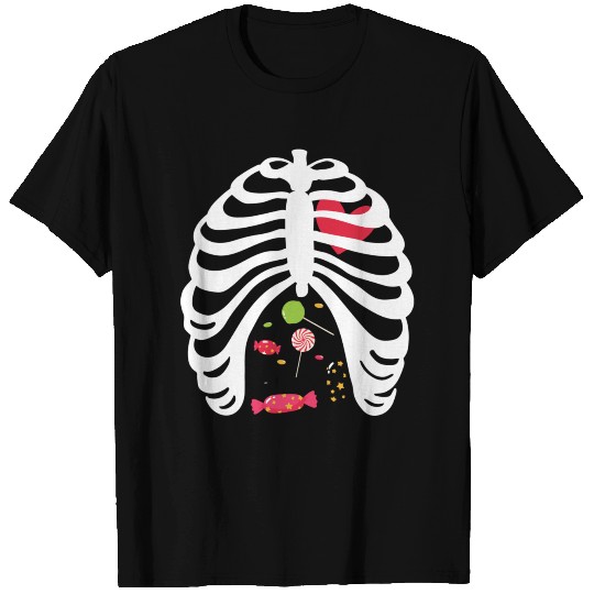 Halloween Candy Skeleton Rib Cage T Shirts