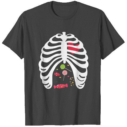 Halloween Candy Skeleton Rib Cage T Shirts