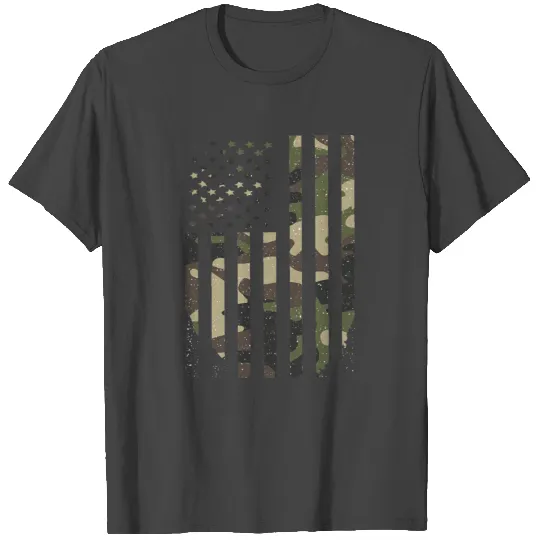 Desert Camouflage American USA Flag Military T Shirts