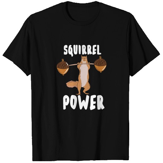 Squirrel Weightlifting Workout Gym Muscles T Shirts