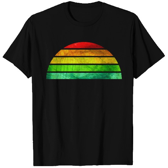Grunge Rainbow Striped Half Circle (DDP) T Shirts