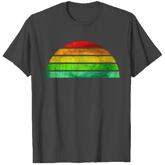 Grunge Rainbow Striped Half Circle (DDP) T Shirts