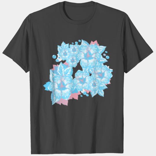 Transgender Pride Hibiscus Flowers and Droplets T Shirts