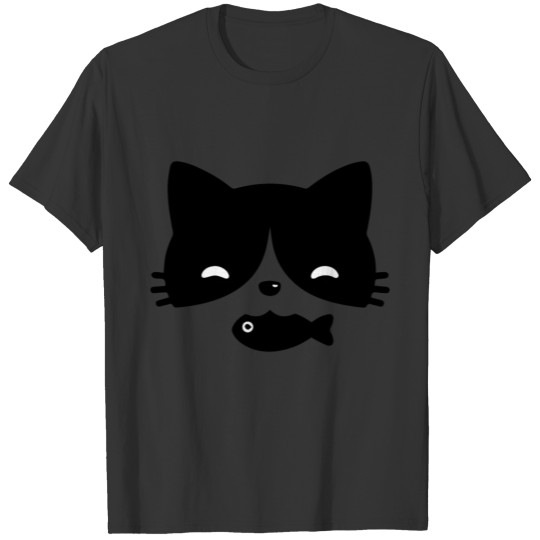 Cat eating fish T-shirt