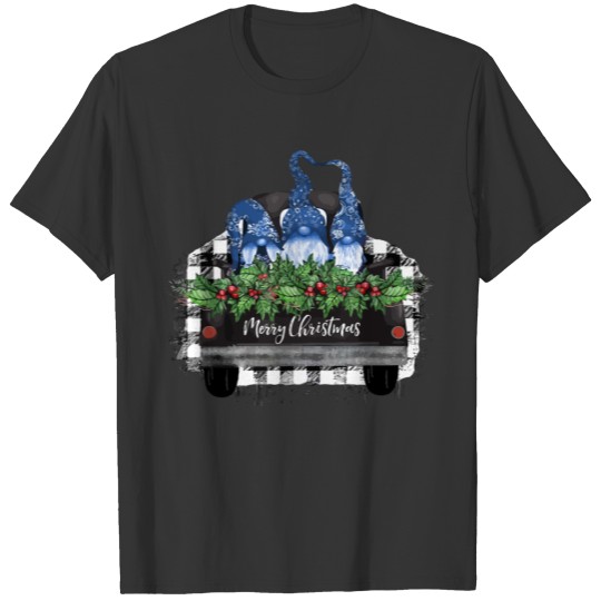 Merry Christmas Blue Nordic Gnomes T Shirts