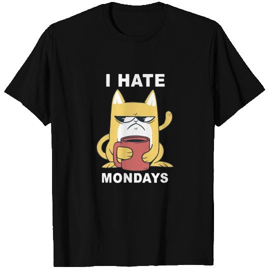 Funny I Hate Mondays Coffee Cat T Shirts