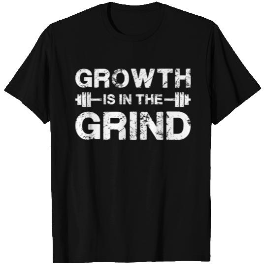 growth is in the grind DB WHITE T Shirts