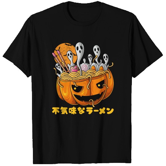 Spooky Ramen Noodles Ghost Creepy Japanese Hallowe T Shirts