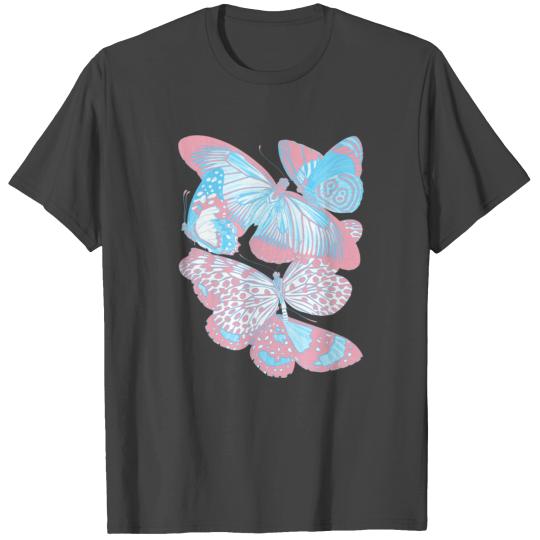 Transgender Pride Vintage Cluster of Butterflies A T Shirts