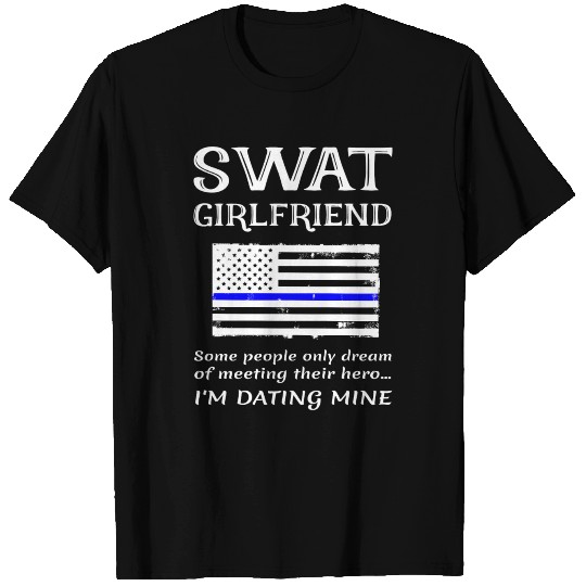 Proud SWAT Girlfriend Special Forces US Flag Thin T Shirts