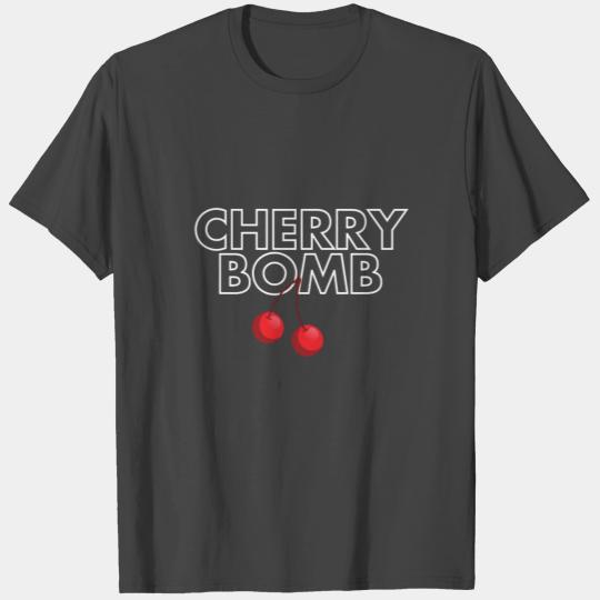 70s Retro T Shirts for Women, Cherry Bomb