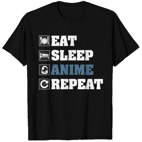 Eat Sleep Anime Repeat T Shirts