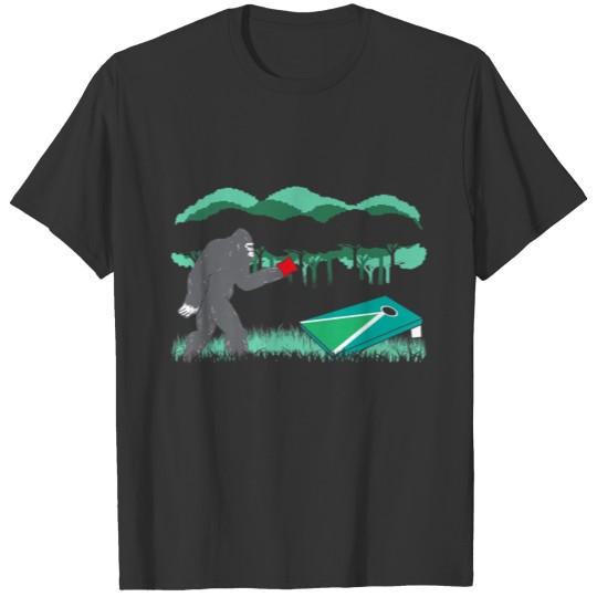 Bigfoot Playing Cornhole Funny Sasquatch T Shirts