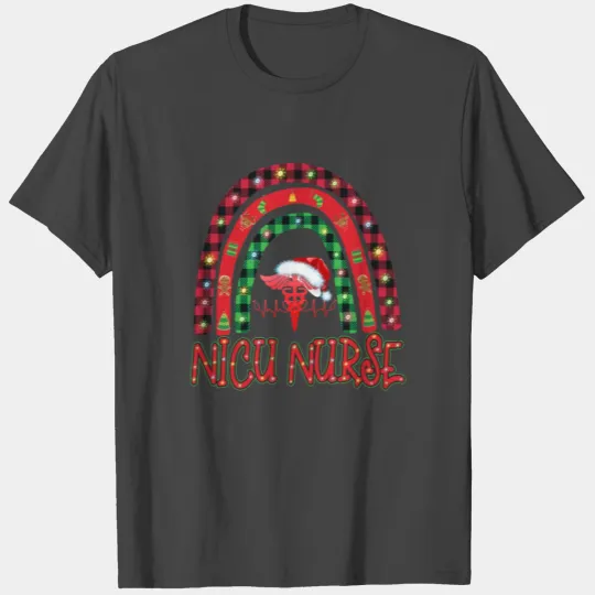 Xmas Raibow plaid Flannel Nicu Nurse Christmas T Shirts