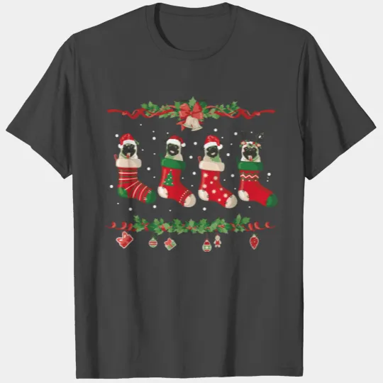 Pug Christmas T Shirts Stocking Dog Xmas Gift Sweater