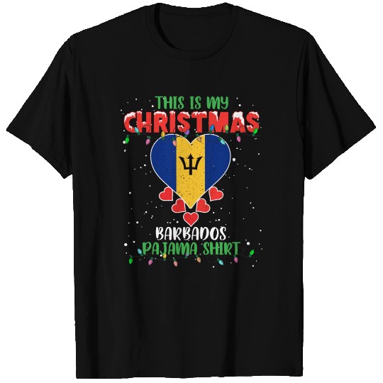This Is My Christmas Barbados Flag Pajama T Shirts