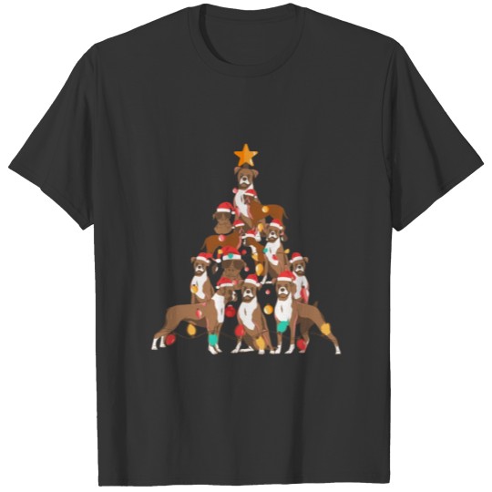 Christmas Dog Boxer Tree Holiday Gifts Dog Lover F T Shirts