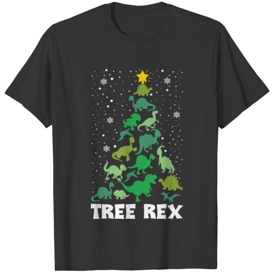 Tree Rex Christmas Dinosaur Xmas Toddler Pajama T Shirts