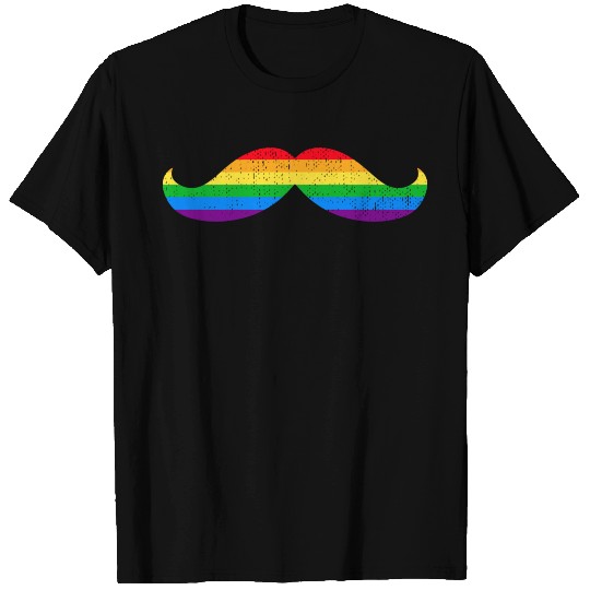 Moustache Movember Rainbow Color Vintage Design T Shirts