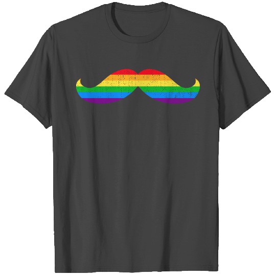 Moustache Movember Rainbow Color Vintage Design T Shirts