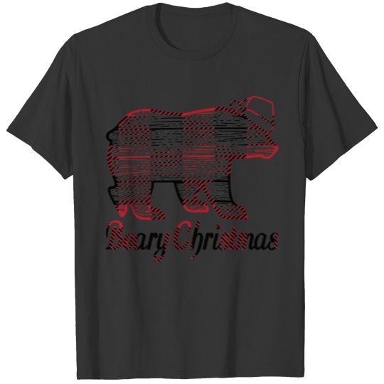 Bear Christmas Check Holiday Animal Saying Funny T Shirts