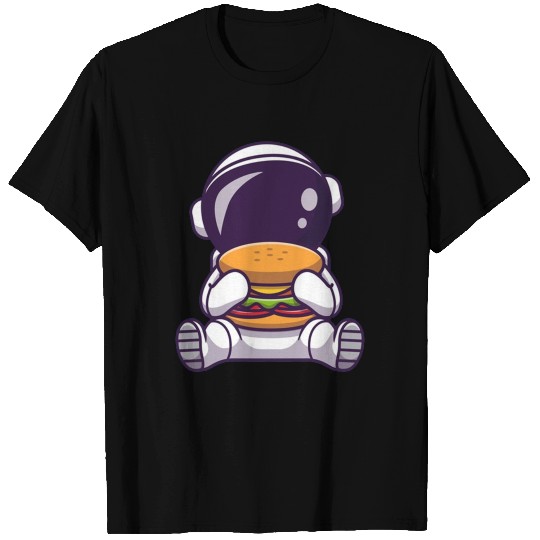 Cute astronaut eating burger king T Shirts