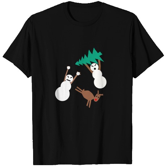 Angry Snowman Funny Christmas T Shirts