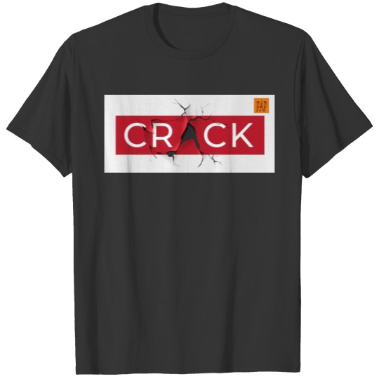 crack slogan on red T-shirt