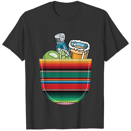 Serape Pocket Tequila Lime Salt Drinking Gift T Shirts