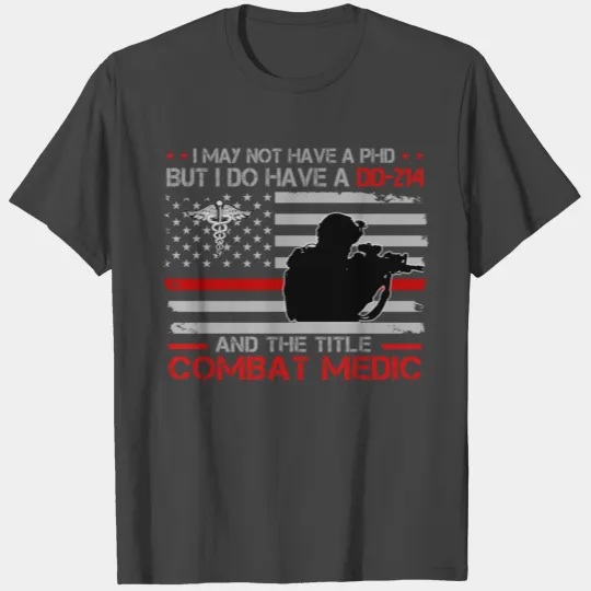 Army Combat Medic Veteran American Flag T Shirts