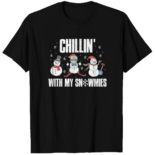 Chillin With My Snowmies Funny Snowman Gift T Shirts