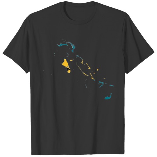 Bahamas Flag Map T-shirt