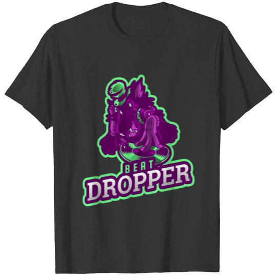 Beat Dropper Dj Wolf Electronic House Dance Music T-shirt