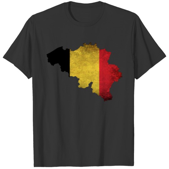 Belgium Flag Map T-shirt